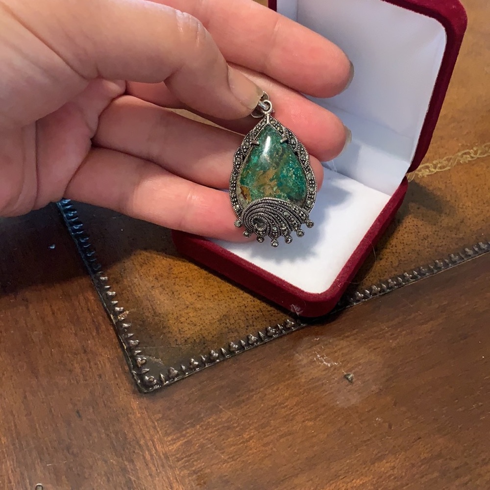 Vintage genuine  turquoise & silver 925necklaces . - Picture 9 of 9